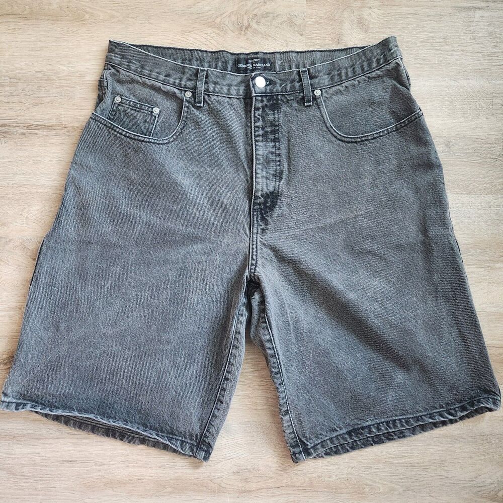 Vintage Guess USA Black Denim Shorts 36 Georges Marciano Y2K